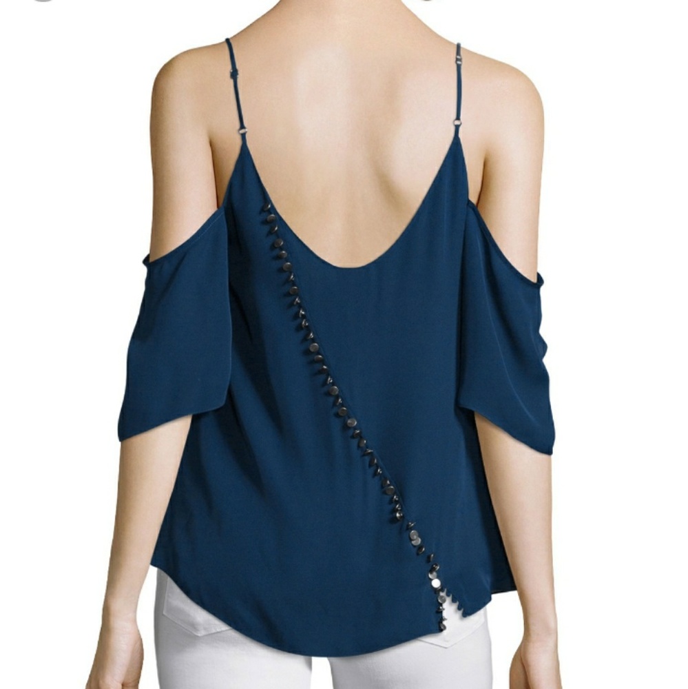 Haute Hippie button back cold shoulder cami top - Picture 1 of 8